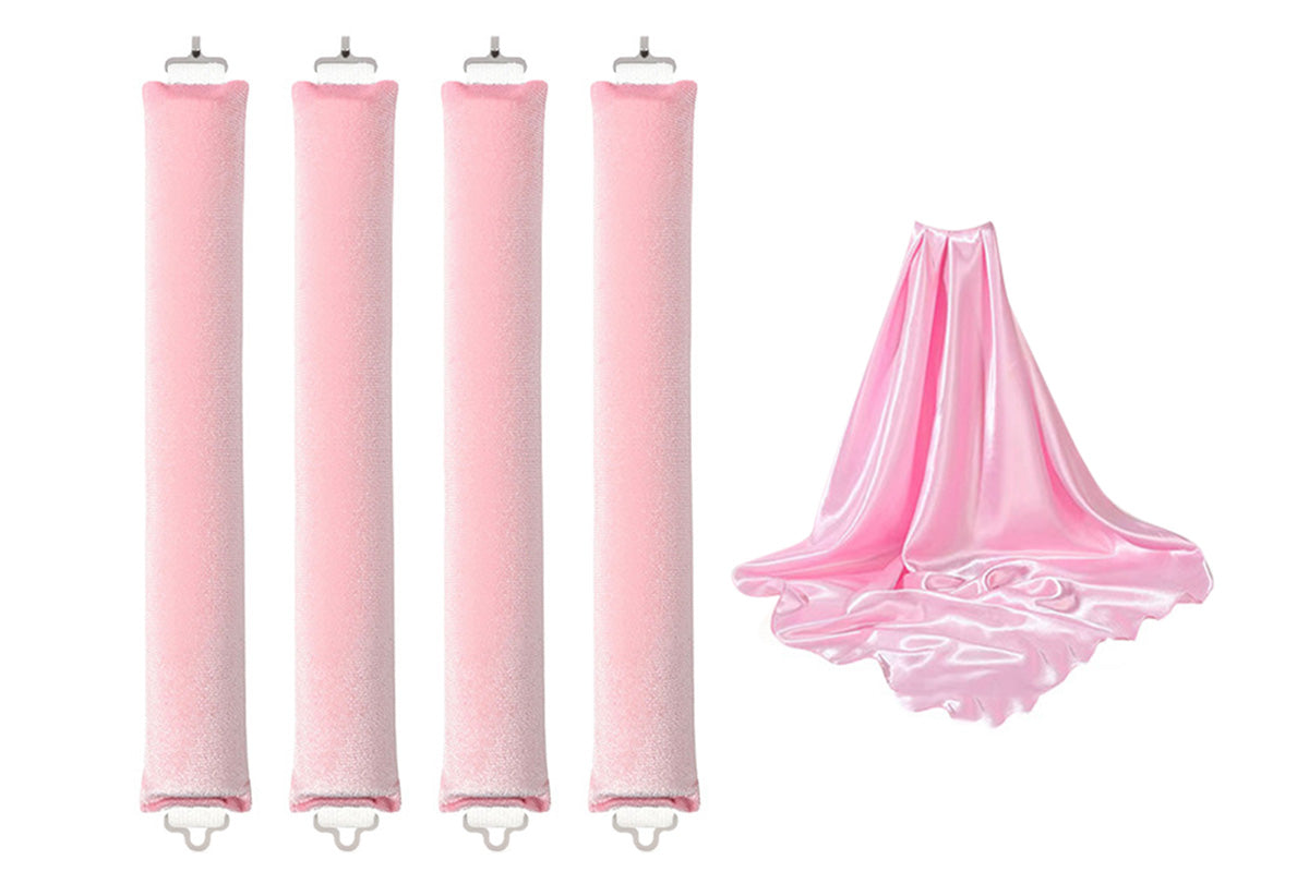 4Pcs Heatless Curls Overnight Hair Curlers Set No Damage Hair Styling Tools