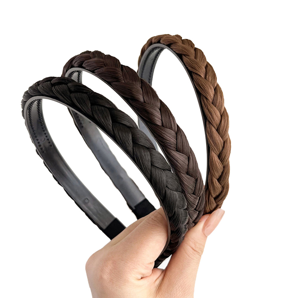 2Pcs Woven Hair Band with Anti-slip Teeth