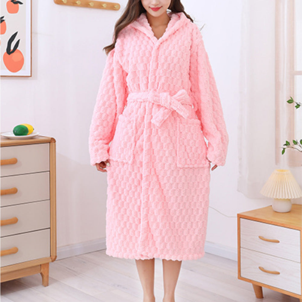 Towelling Wrap Hooded Bathrobe