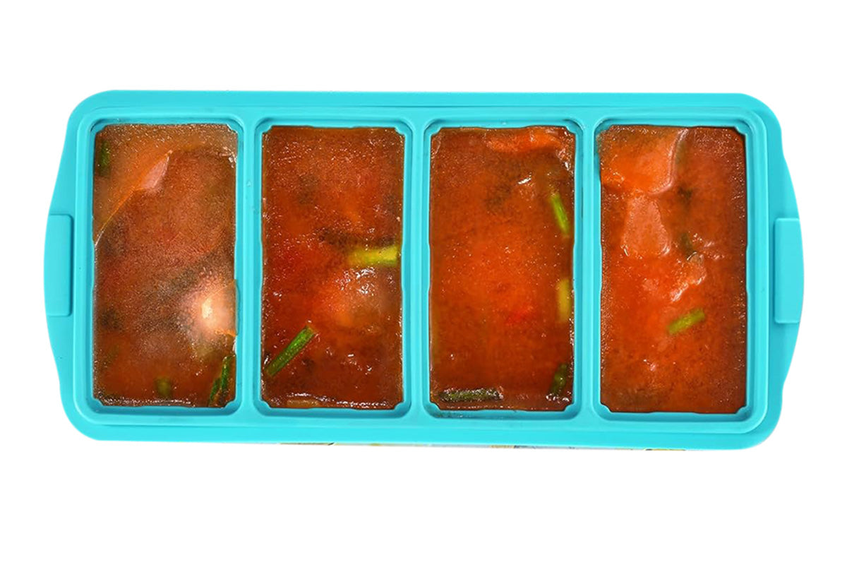 Silicone Freezer Tray With Lid Freezer Food Storage Molds for Soup Sauce Broth