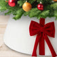 Christmas Tree Collar with Bow Holiday Tree Decor for Tree Stand and Wire Cover-White