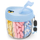 7 Compartments Pill Organizer Bottle with Handle and Rotating Lid for Travel Use