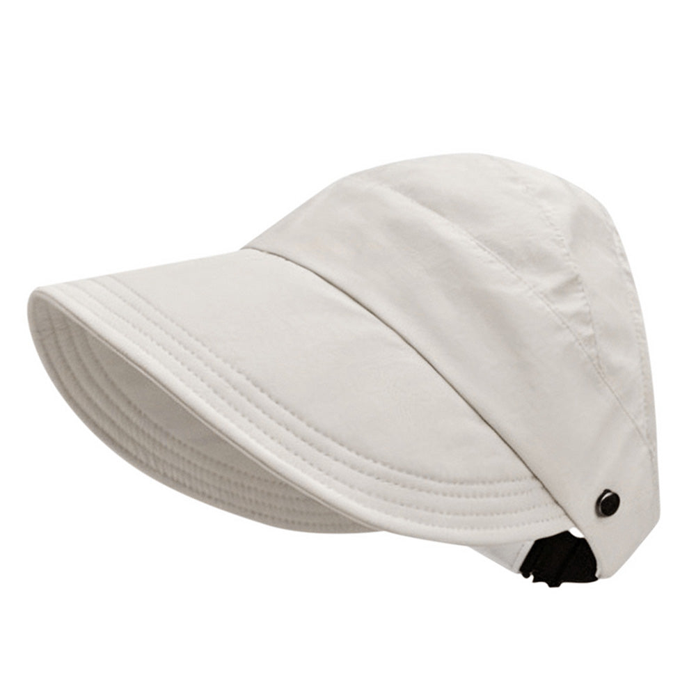 2 PCS Wide Brim Quick Dry Foldable Sun Hat with Ponytail Opening and Hook