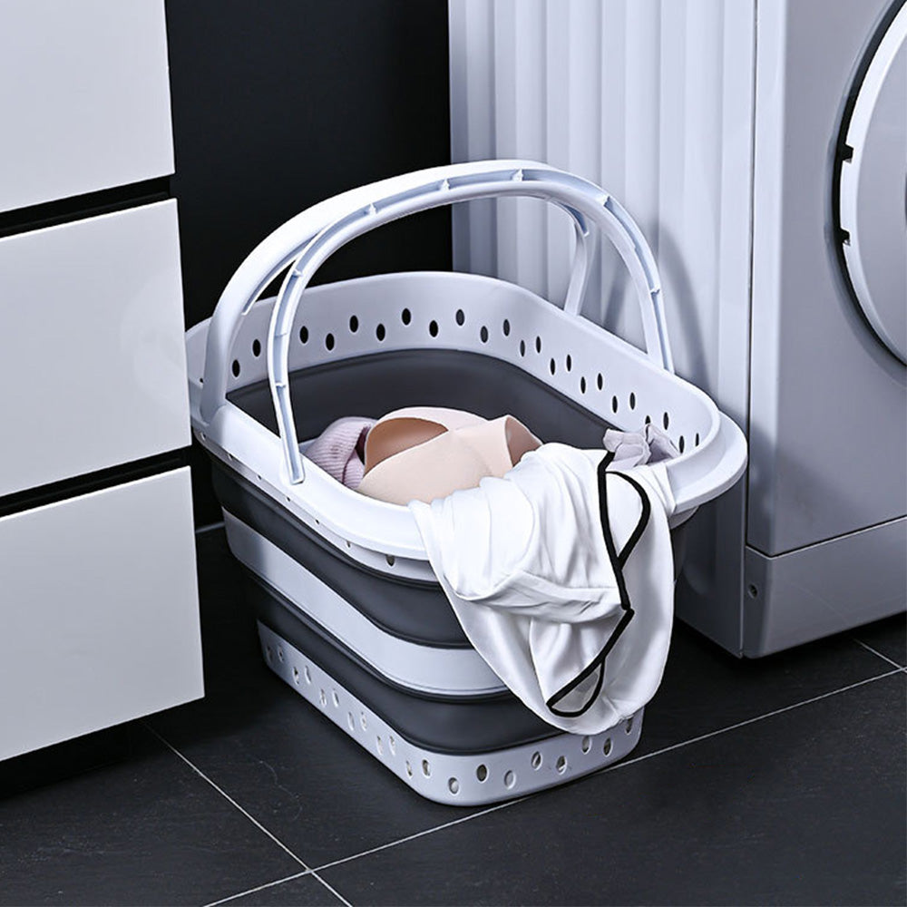 Foldable Collapsible Laundry Basket with Handle for Space Saving Storage