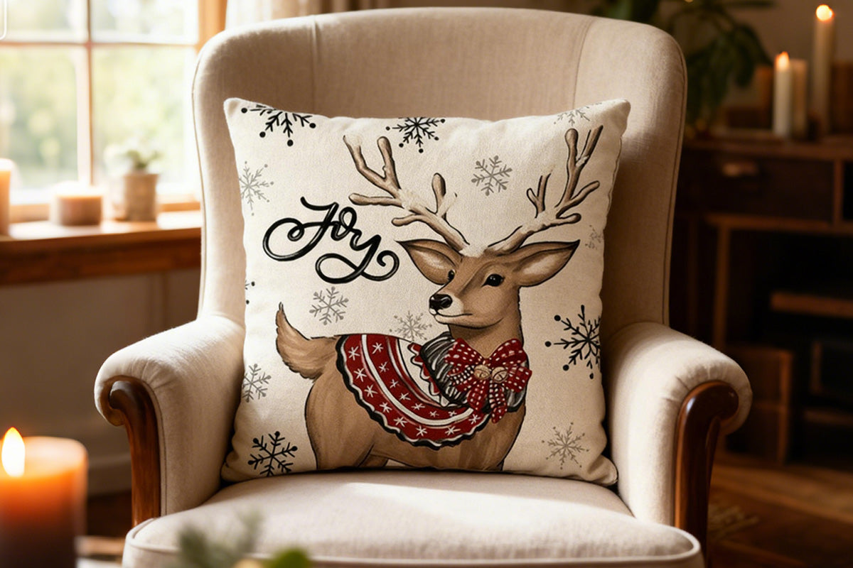 Set of 4 Christmas Pillow Covers Decorative Throw Pillow Covers for Sofa