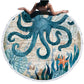 150CM Microfiber Round Beach Towel With Tassels - Undersea World -Octopus