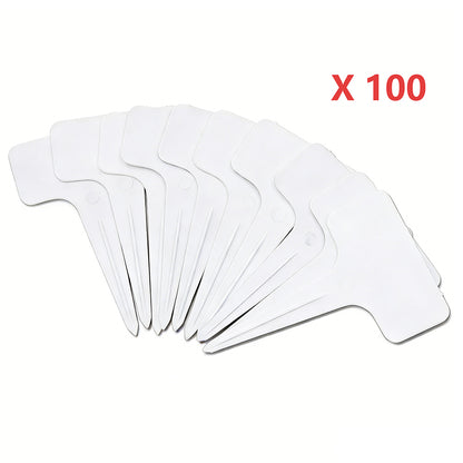 100 Pack T-Type Plastic Plant Labels Pot Marker Garden Markers Reusable
