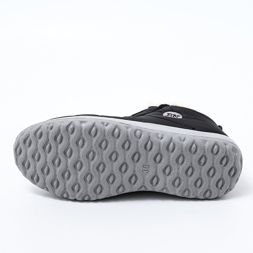 Women Water Resistant Warm Slip-On Shoes with Non-Slip Sole-Black