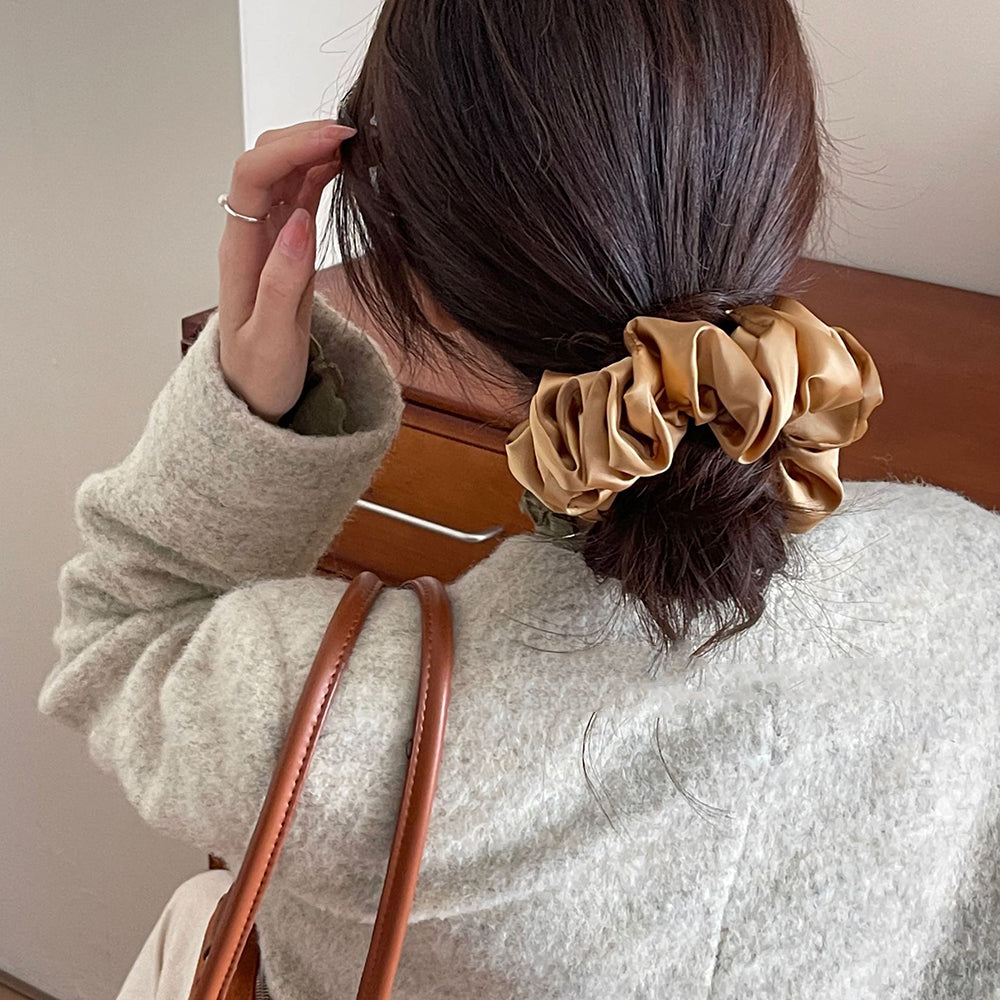 6Pcs Satin Scrunchies for Women Large Hair Scrunchy Thick Elastic Hair Ties Hair Bands Ponytail Holders