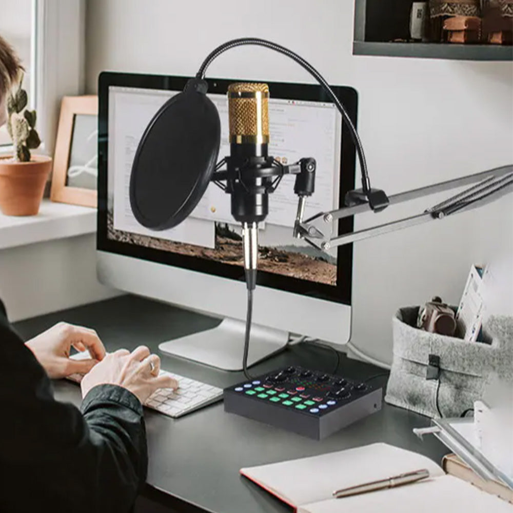 Recording Condenser Microphone Kit with Sound Card for Streaming YouTube TikTok