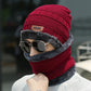 Beanie Hat with Scarf Set Warm Polyester for Men and Women Winter Outdoor Activities