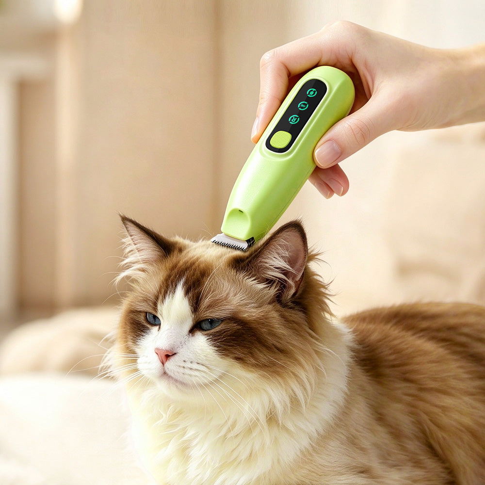 Pet Electric Paw Hair Trimmer with 18mm Ceramic Blade and LED Light