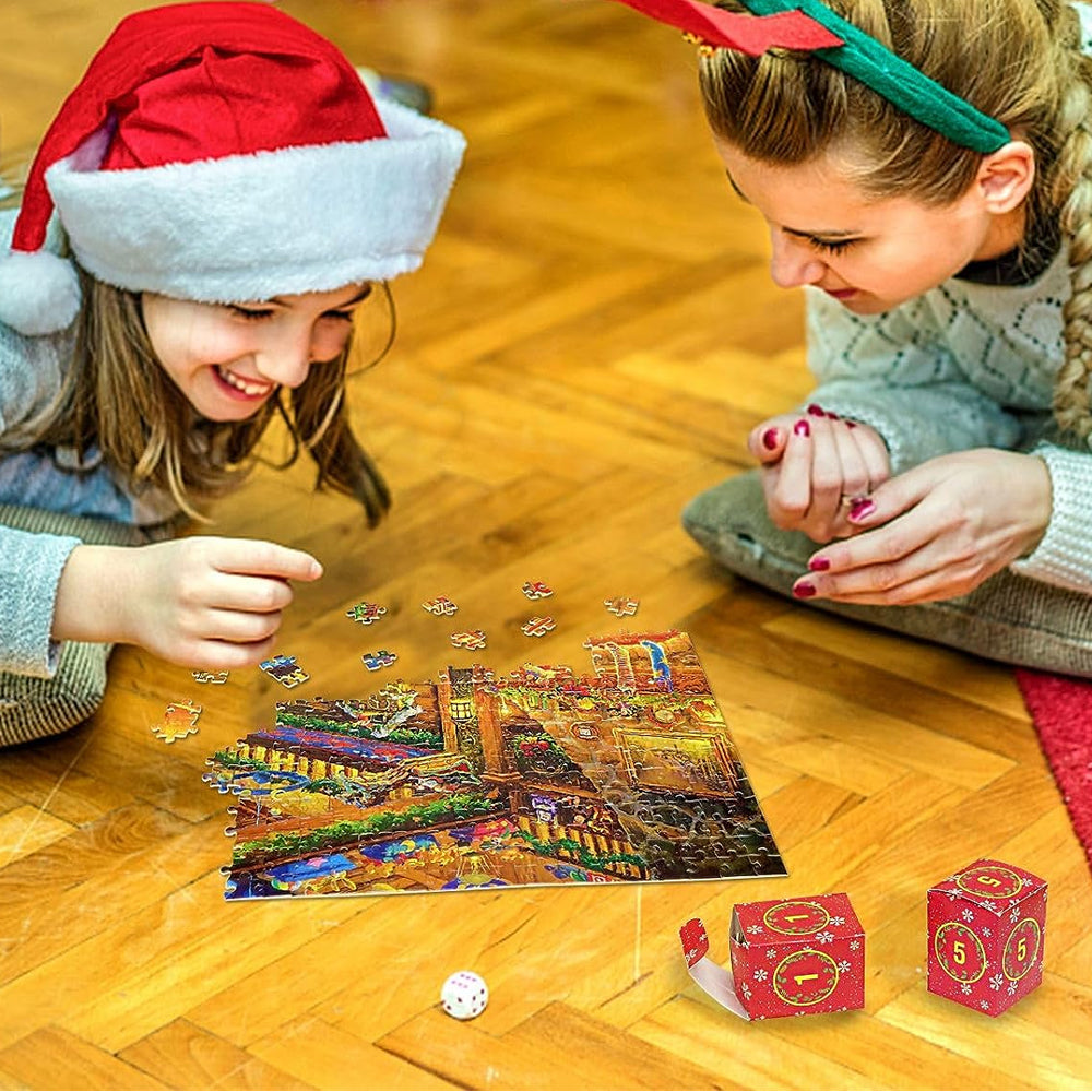 1008Pcs Advent Calendar Jigsaw Puzzles 24 Days Christmas Countdown Puzzles