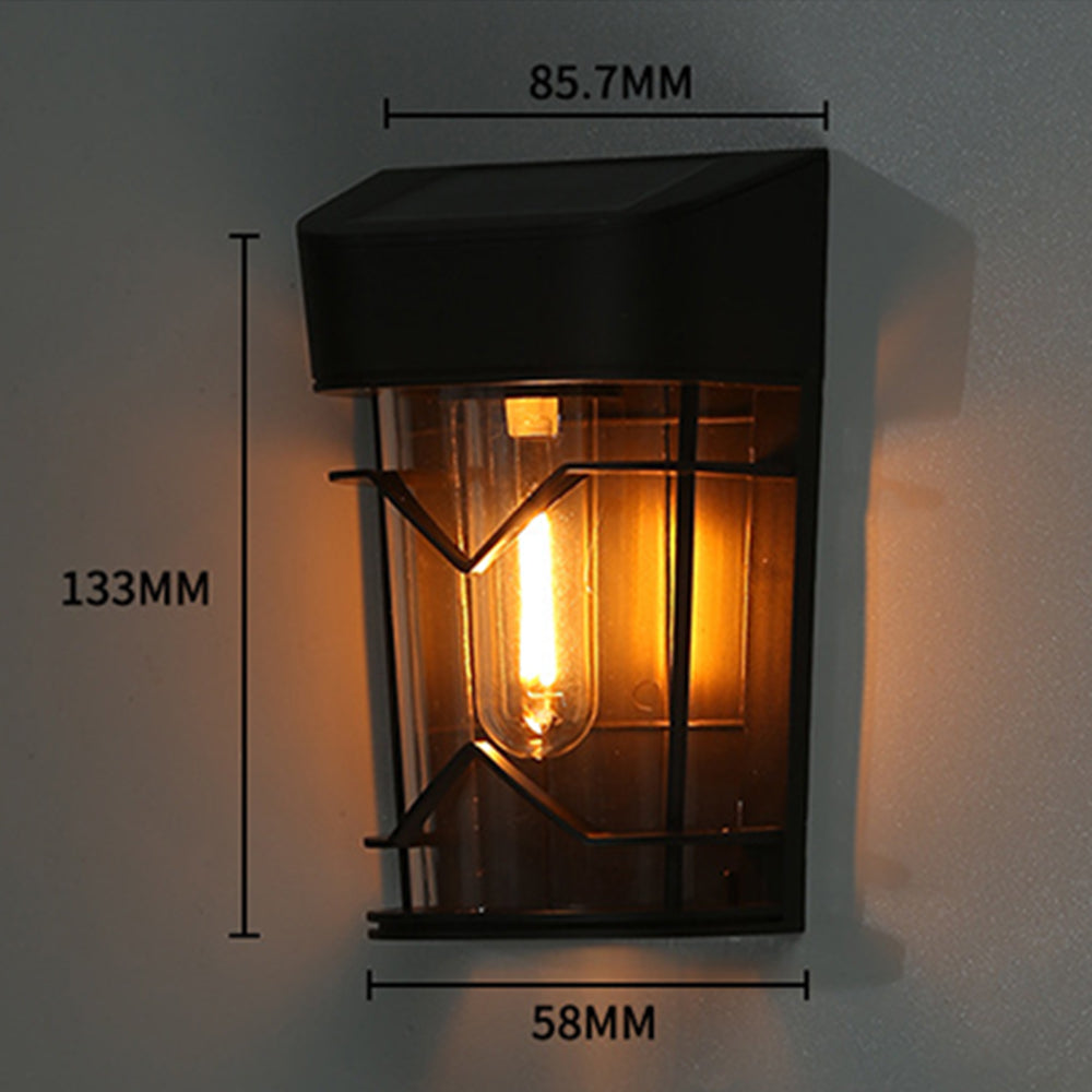 2Pcs Solar Fence Light Water-resistant Outdoor Wall Lamp