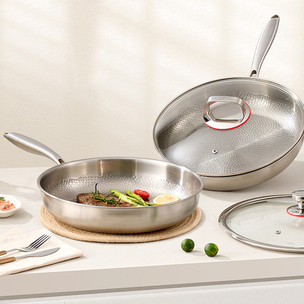 Stainless Steel Frying Pan Nonstick PFAS Free Oven Safe 1000F All Stoves