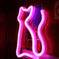 LED Cat Rainbow Neon Sign Lights Bedside Night Light Lamp Bedroom Wall Decoration