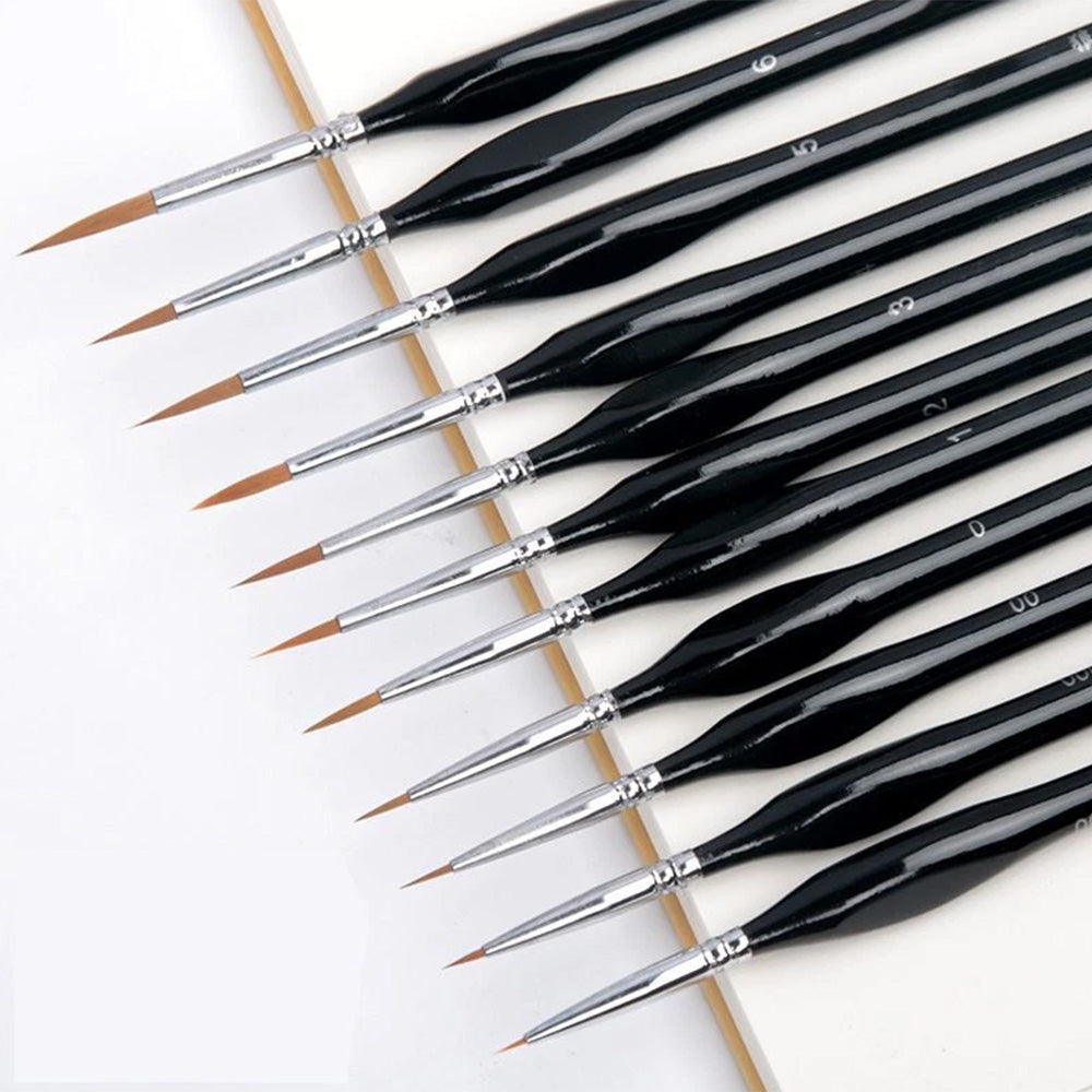11 PCS Artist Paint Brush Set Detail Painting Brush for Watercolor Acrylic Oil