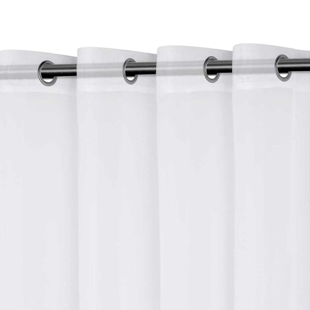 4Pcs White Outdoor Sheer Curtains for Patio Water-Resistant