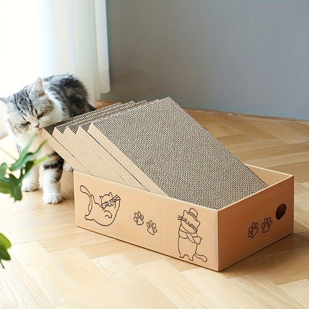 5Pcs Cat Scratcher Cardboard Box Cat Scratching Pad for Indoor Cats and Kitten
