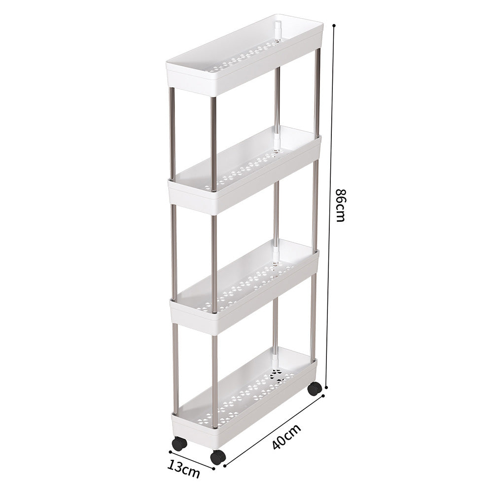Slim Rolling Storage Cart Bathroom Shelves Organizer for Kitchen Laundry