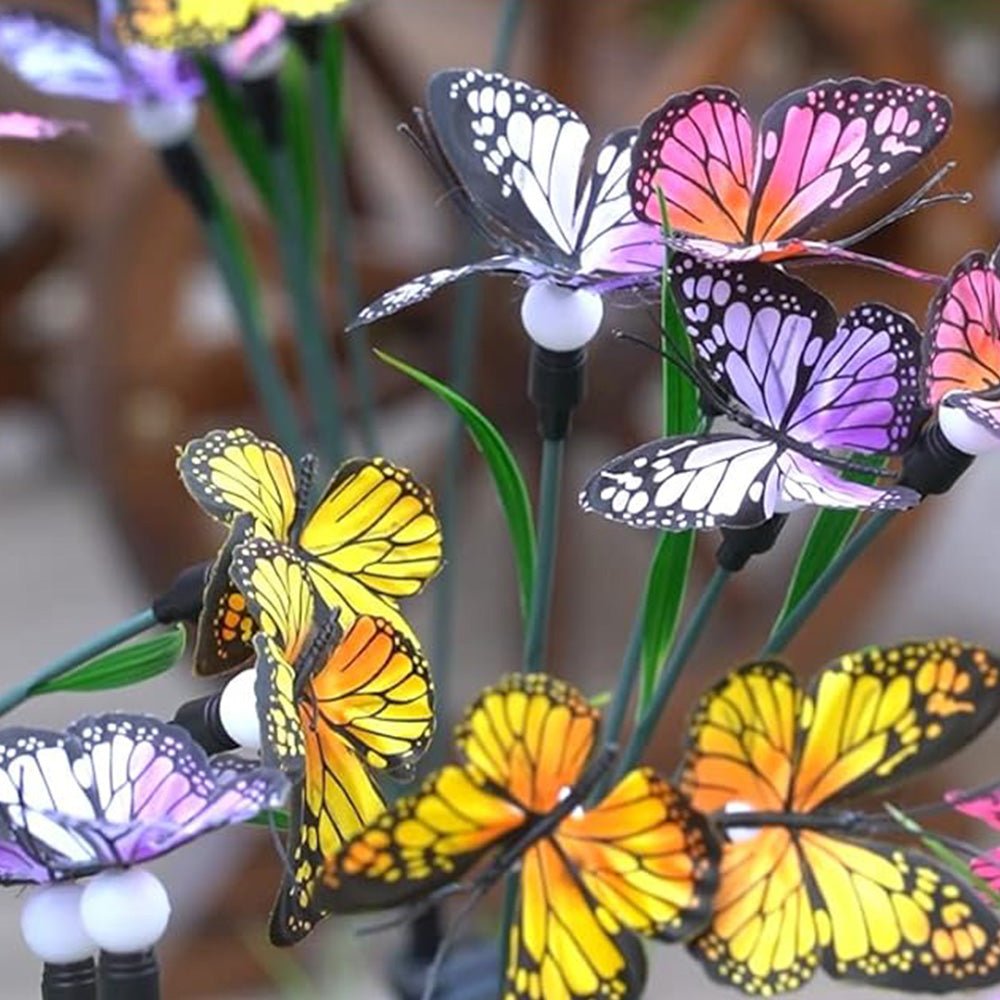 Solar Butterfly Garden Lights with 12 Stems for Outdoor Decor – IP65 Waterproof, Vibrant Illumination