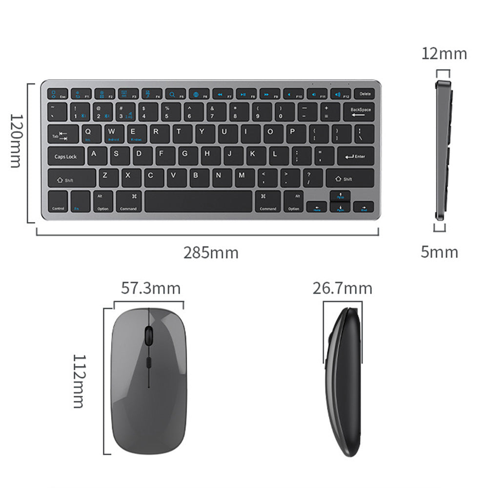 Compact Wireless Keyboard and Mouse Combo Compatible with Windows Mac