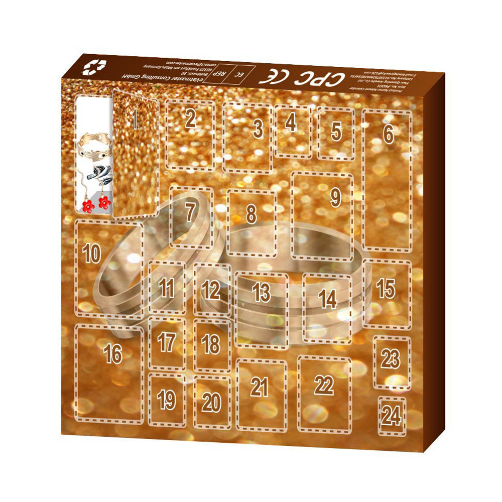 Christmas Jewelry Advent Calendar Set Earrings Rings Necklaces Keychains