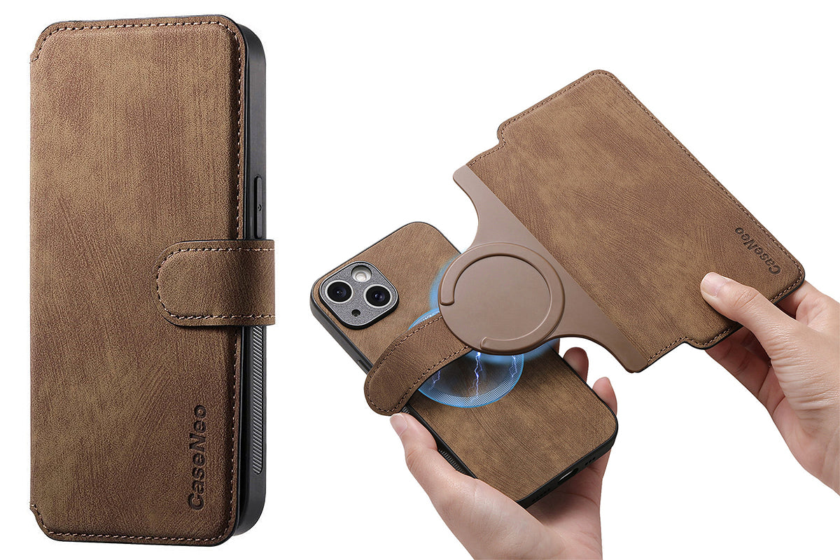 Magnetic Wallet Case for iPhone 17Series RFID Blocking Card Holder Phone Stand