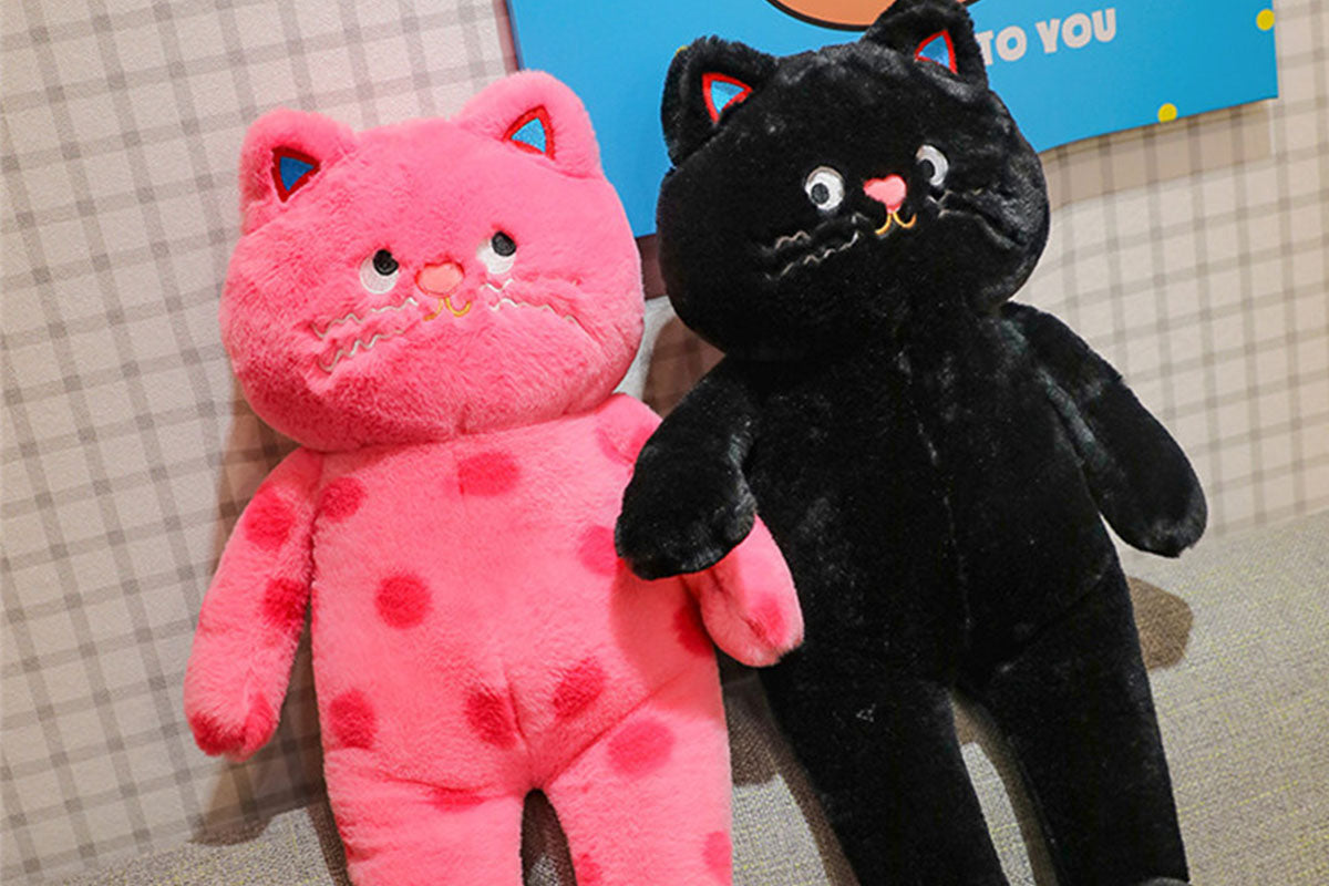 Cuddle Spotted Cat Plush Stuffed Toy Couple Cat Doll Couple Gift Polka Dot Cat Doll