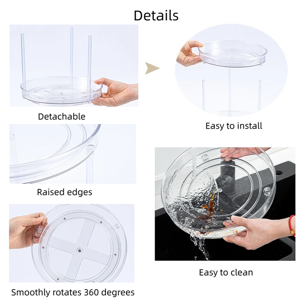 2 Tier Lazy Susan Turntable Spice Rack Organizer