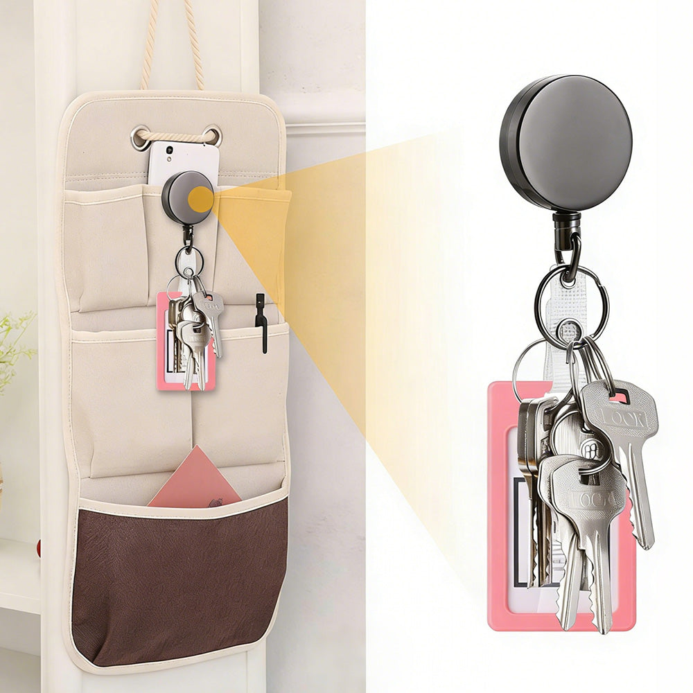 3 in 1 Retractable Key Chain Badge Holder ID Card Set for Keys Whistle