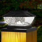 4Pcs 8LED 2 Modes Solar Powered Deck Fence Cap Lights for 4x4 5.5x5.5 Inch Posts