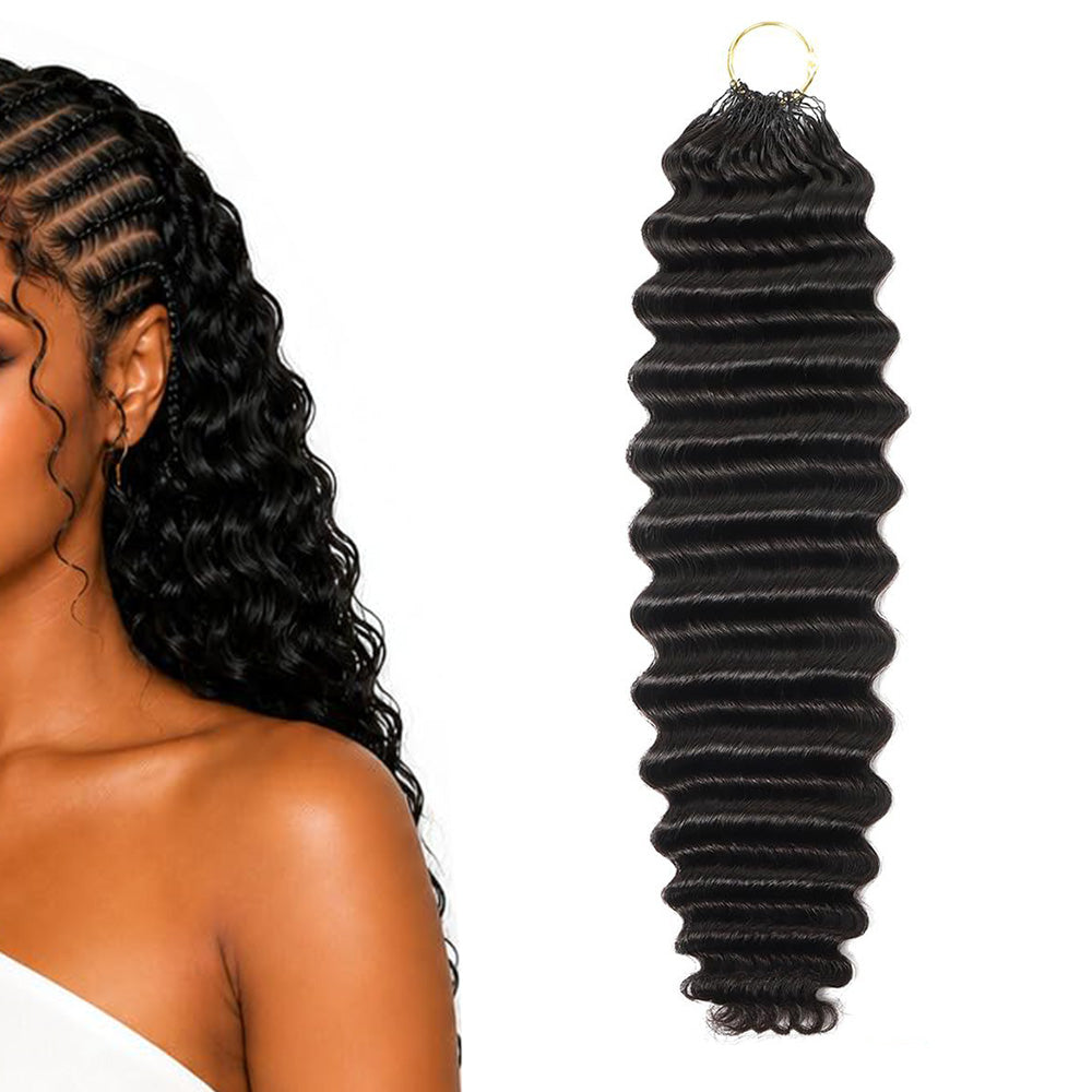 Deep Wave Synthetic Feather Hair Extensions for Braids-Style 2