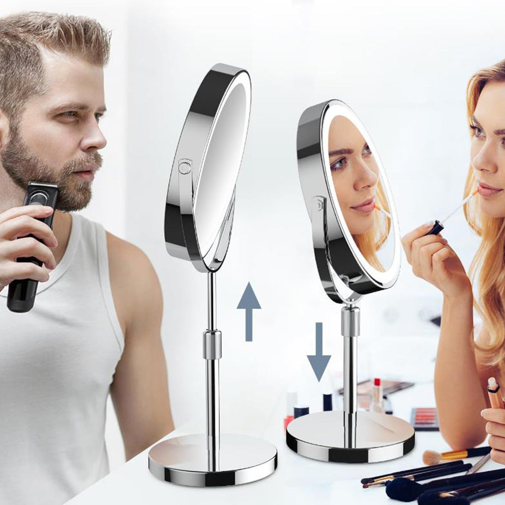 10X Magnifying Makeup Mirror with LED Light Foldable Cosmetic 360 Degree Rotation Mirror