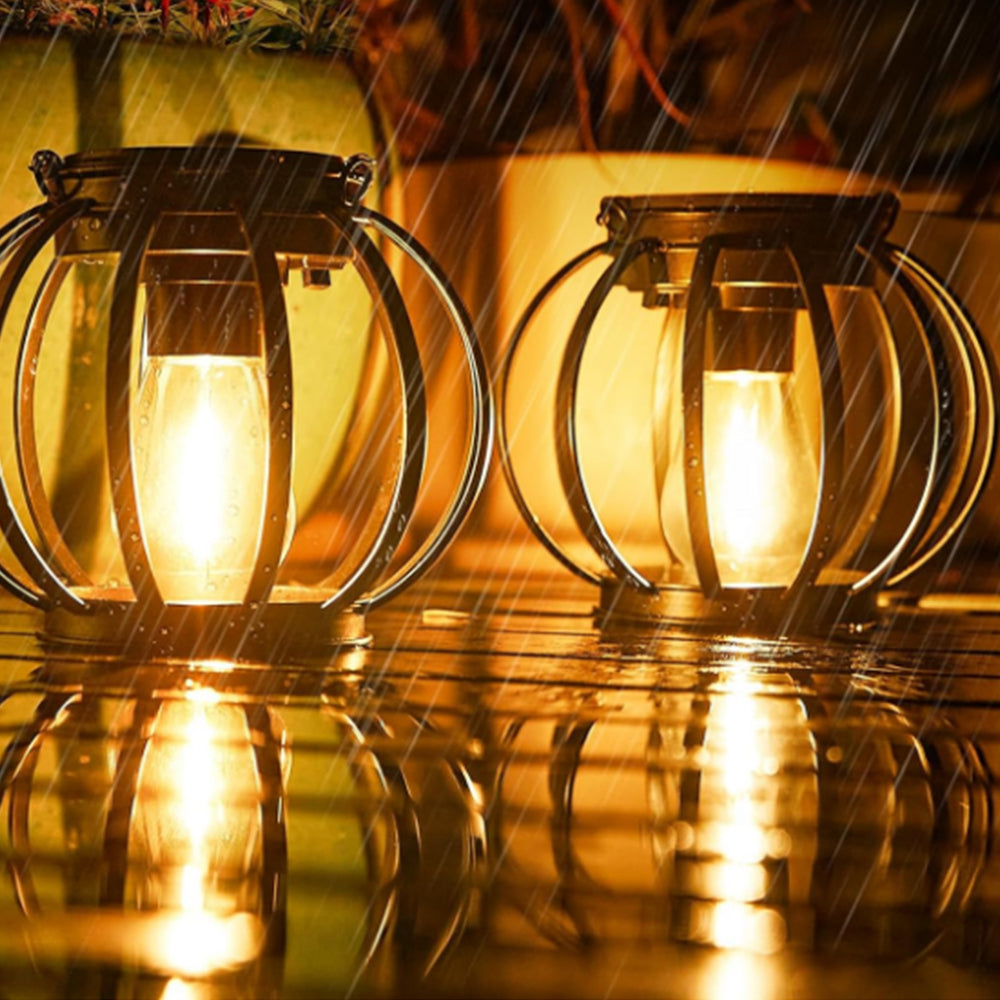 2Pcs Solar Outdoor Hanging Lamp