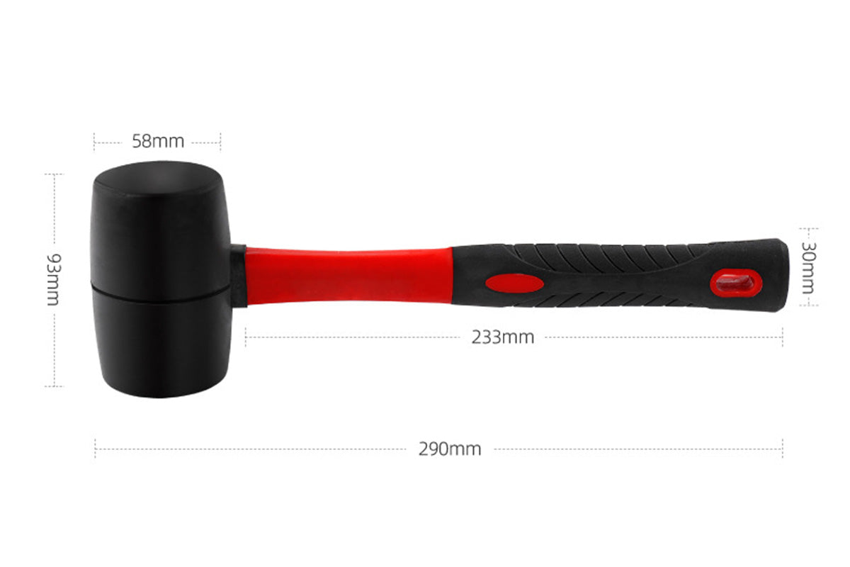 8oz Rubber Mallet Hammer Fiberglass Handle for Flooring Tent Stakes Woodworking