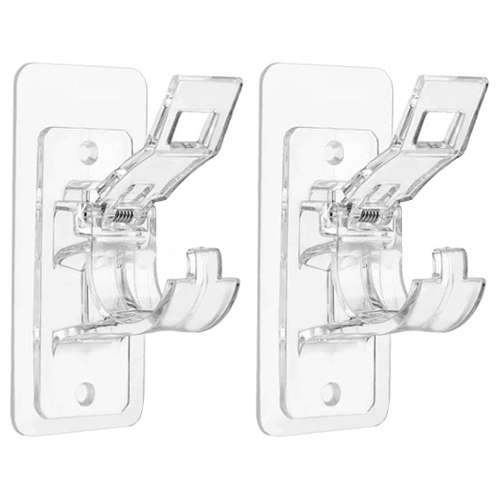 Curtain Rod Brackets Self Adhesive No Drill Transparent Invisible Holders for Curtains Towels