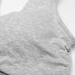Seamless Wireless Cross Front Lounge Bra with Removable Pads for Women-Light Grey