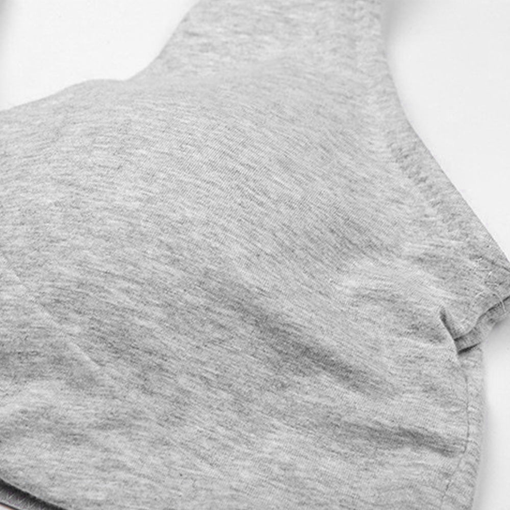 Seamless Wireless Cross Front Lounge Bra with Removable Pads for Women-Light Grey
