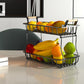 2-Tier Countertop Fruit Basket Rectangular Storage Stand for Kitchen