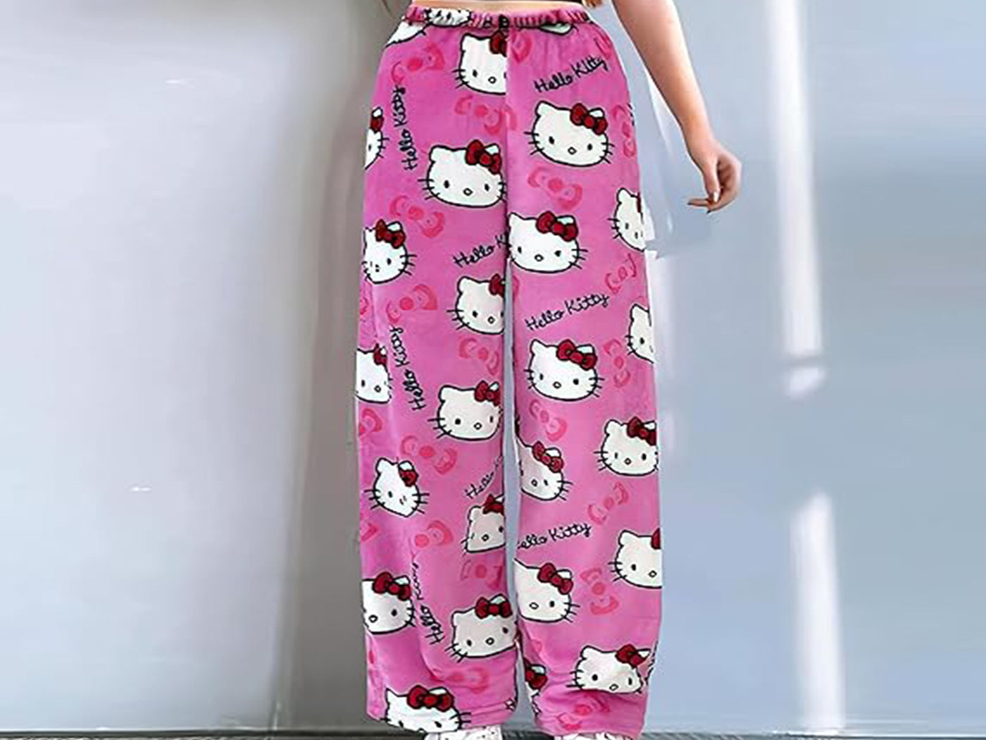 Women's Hello Kitty Inspired Flannel Cartoon Print Pajama Pants