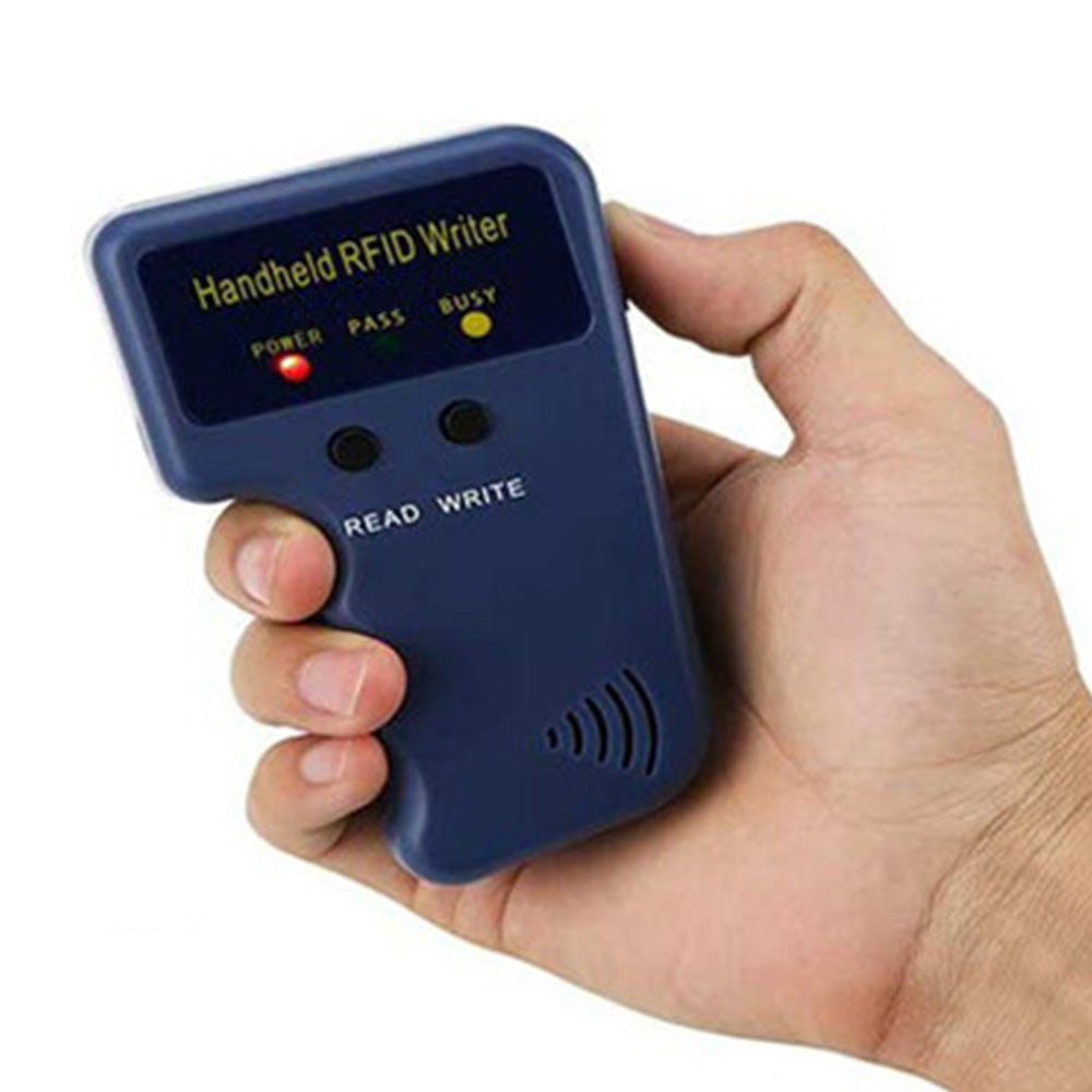125KHz RFID Card Copier Duplicator Handheld ID Cloner with 5 Key Fobs and 5 White Cards