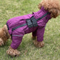 Dog Coat 4 Legs Covered Windproof Waterproof Dog Winter Jacket-Purple