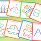142Pcs Wooden Pattern Blocks Set with Sticks and Rings Brain Teaser Toys
