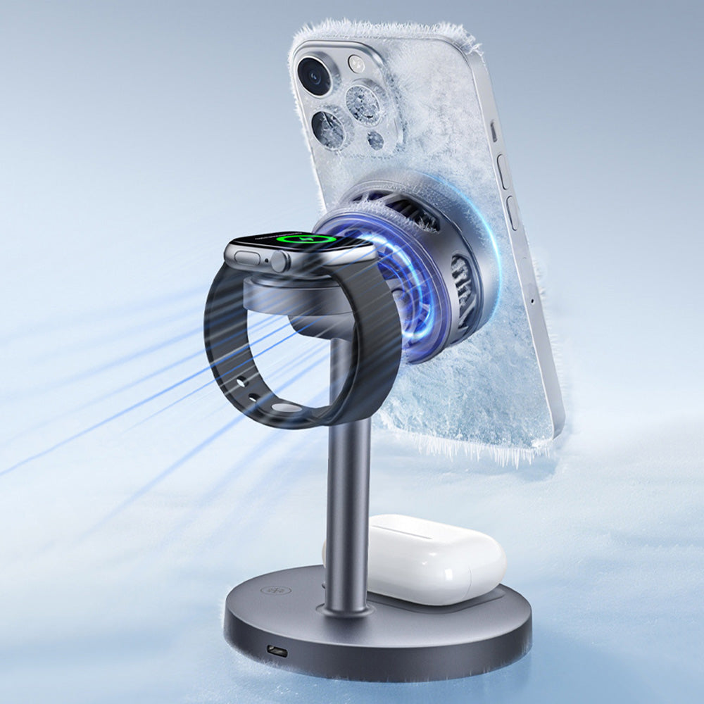 Wireless Charger Stand 3 in 1 Fast Charging Station for Phone Watch Earbuds