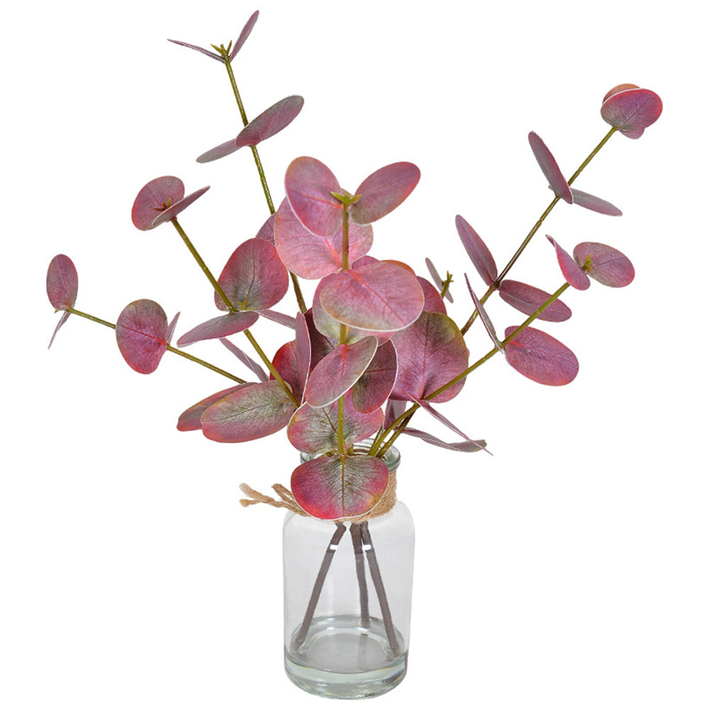 Realistic Artificial Eucalyptus Plant 3-Branch Faux Water Decorative Leaves