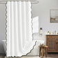 Waterproof Shower Curtain Thick Boho Wavy Edge With Rustproof Hooks