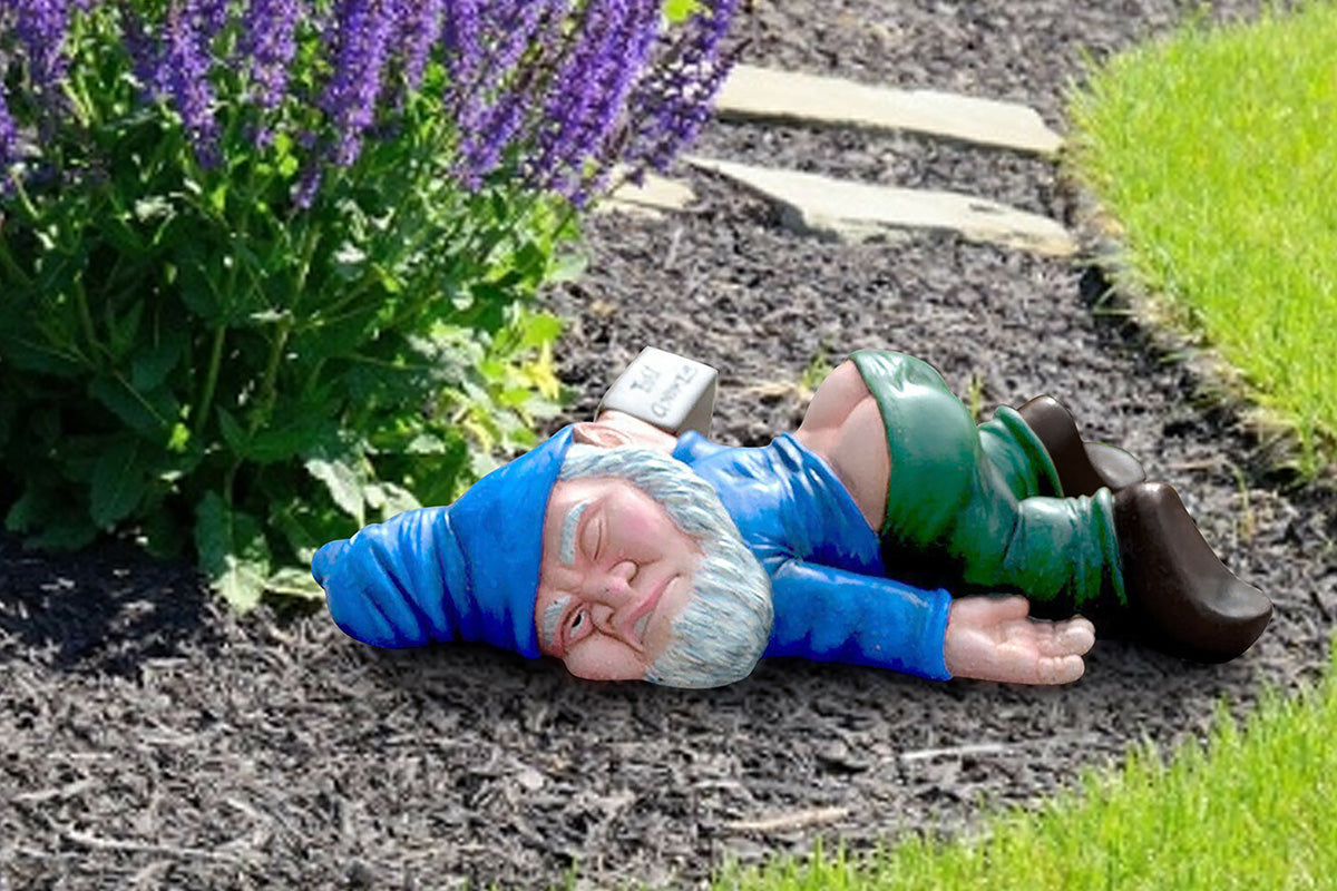 Funny Drunk Garden Gnome Patio Ornament Rude Passed Out Statue for Yard Decor