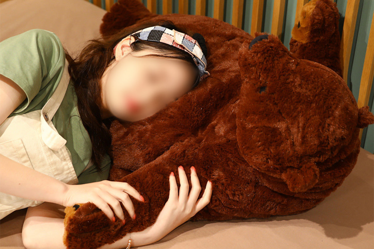 Giant Brown Bear Stuffed Animal for Adults Stress Relief Anti-Anxiety Cuddly Bear Toy