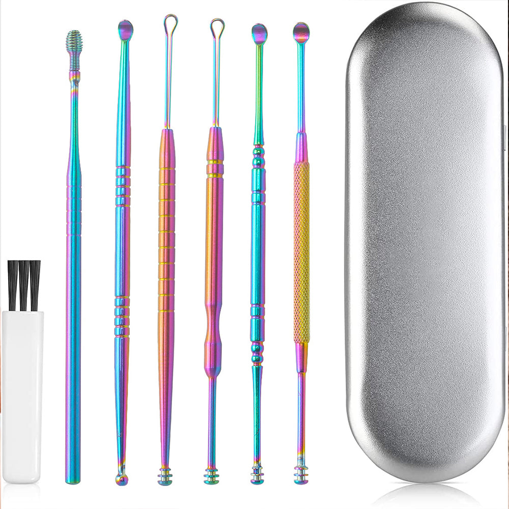 6Pcs Stainless Steel Ear Cleaning Tool Set with Storage Case